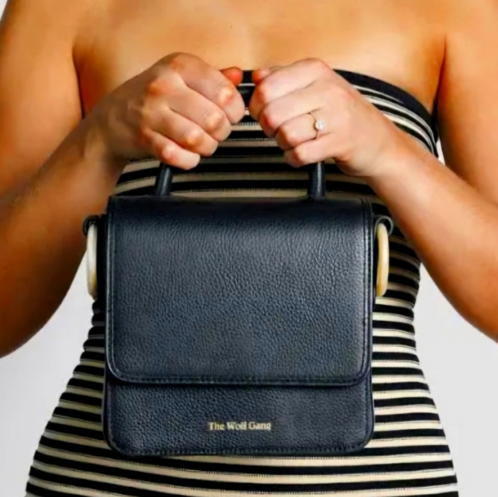The Wolf Gang Layla Mini Box Bag Noir Gold Accent Small Crossbody Bag